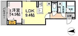 セレスティア六町IV 1LDKの間取図画像