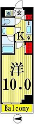 MAXIV北千住 1Kの間取図画像