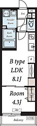 リブリ・竹ノ塚3 1LDKの間取図画像