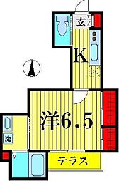 ヴェルエール西竹ノ塚 1Kの間取図画像