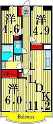 ルミエール西綾瀬 3LDKの間取図画像