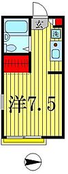 MY・ピュア千住曙町B ワンルームの間取図画像