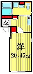 GLICION竹ノ塚 1Kの間取図画像