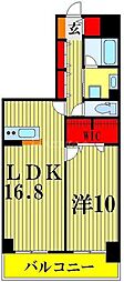 ロイヤルパークスシーサー 1LDKの間取図画像