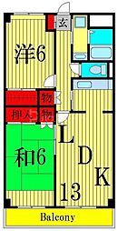 ルミエールドゥ加平 2LDKの間取図画像