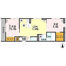 ファミーユ伊興 2LDKの間取図画像