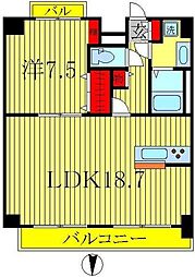 レインボーヒルズ 1LDKの間取図画像