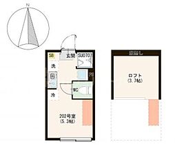 ハーモニーテラス千住緑町III ワンルームの間取図画像