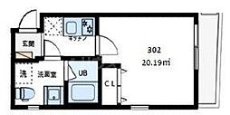 EXENTIA-NISHIARAI 1Kの間取図画像