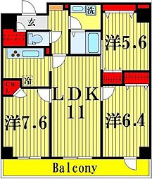 RoyalKJ 2SLDKの間取図画像