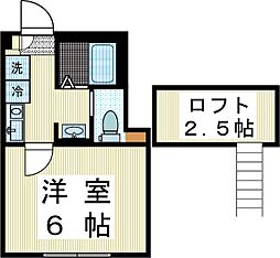 トレアルベリ 1Kの間取図画像