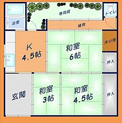 柴屋町借家 1階3Kの間取り