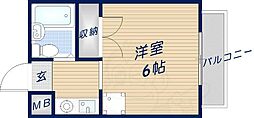 ジュネス神殿 1Kの間取図画像