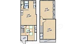 西木辻町一戸建 1階3LDKの間取り