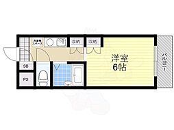 新大宮シティ・パル 2階1Kの間取り