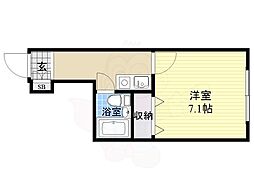 ビルまあぁろー 6階1Kの間取り