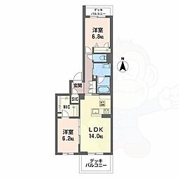 シャーメゾン新大宮 1階2LDKの間取り