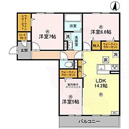 萩 I 3LDKの間取図画像