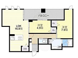 ラヴィーナ奈良 2LDKの間取図画像