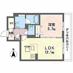 シャーメゾン　やすらぎ 1階1LDKの間取り
