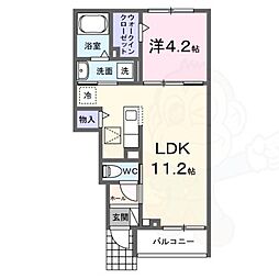 エレガンス ハーモニー 1階1LDKの間取り