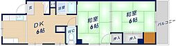 岩井川ハイツ 4階2DKの間取り
