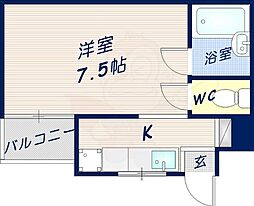 古川マンション 3階1Kの間取り