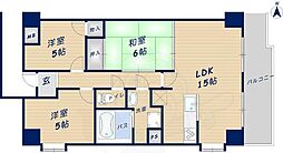 アルファパレス 5階3LDKの間取り