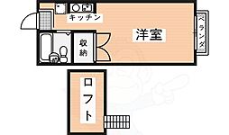 ディライト俵口 ワンルームの間取図画像