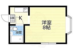 ハイタウンA 1Kの間取図画像