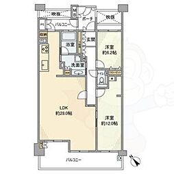 ベルあやめ池南 2LDKの間取図画像