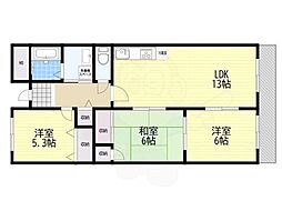 タワー・ア・ラ・モード 3LDKの間取図画像