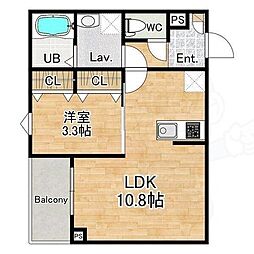 (仮称)ジーメゾン大和郡山カシータ 1LDKの間取図画像