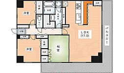 朝日プラザ東生駒2 3LDKの間取図画像