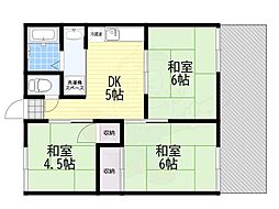 坂本ハイツA棟 3DKの間取図画像