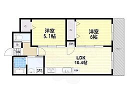 ALEGRIA郡山 2LDKの間取図画像