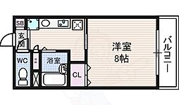 リバーパーク新大宮 1Kの間取図画像
