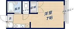 岩村ハイツ ワンルームの間取図画像