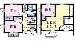 クレストール八上 3LDKの間取図画像