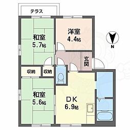 ファミールA棟 3DKの間取図画像