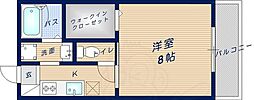 アイビー21B棟 1Kの間取図画像