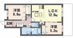 シャーメゾン 平城山 2LDKの間取図画像