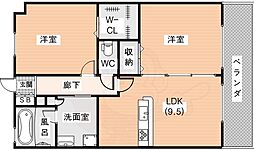 K-TERRACE学研奈良登美ヶ丘 2DKの間取図画像