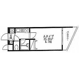 ロワールヒル梶ヶ谷 3階1Kの間取り