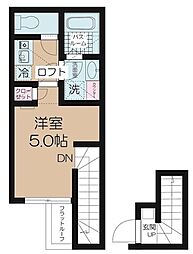ＮＳＧＡＴＥ元住吉 2階1Kの間取り