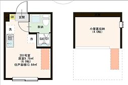 仮称）ハーモニーテラス東六郷三丁目 2階ワンルームの間取り
