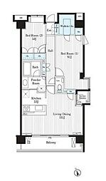 ガーディアンケンズ 4階2LDKの間取り