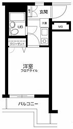 ラコスタ新丸子II 2階1Kの間取り