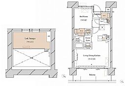 ブランシエスタ新丸子リバーフロント 1LDKの間取図画像