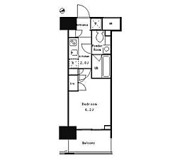 パークキューブ武蔵小杉 13階1Kの間取り